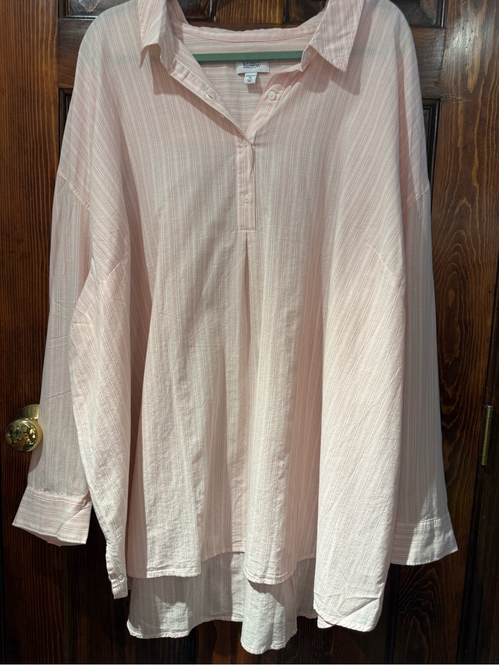 croft & barrow Light Pink Striped Button-Down Tunic